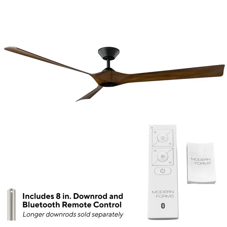 Torque Indoor/Outdoor 3-Blade Smart Ceiling Fan 70" and Remote Control, Works With Alexa and iOS or Android App