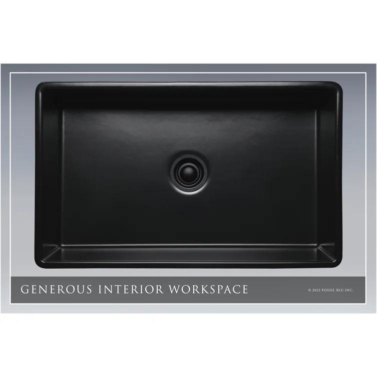 Matte Black Fireclay Single Bowl Farmhouse Kitchen Sink
