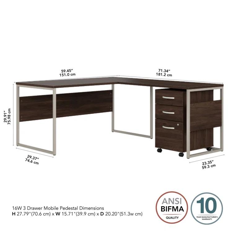 Hybrid L-Shaped Computer Desk Office Set