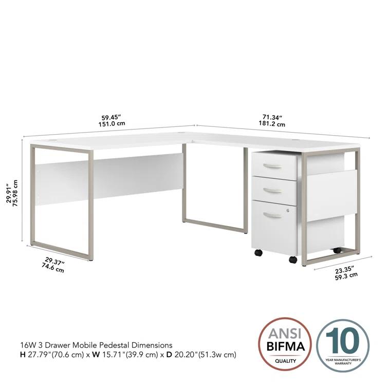 Hybrid L-Shaped Computer Desk Office Set