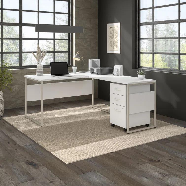 Hybrid L-Shaped Computer Desk Office Set