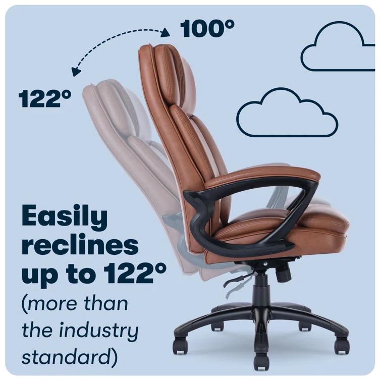 Serta Fairbanks Big and Tall High Back Executive Office and Gaming Chair with Layered Body Pillows