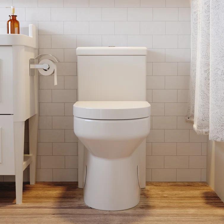 DeerValley Liberty Compact Toilets One-Piece Toilet With High-Efficiency Flush Round Toilet for Space-Saving Floor Mounted (Seat Included)