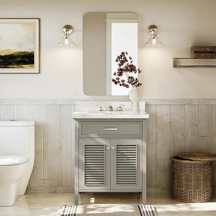 Hamil 31'' Single Bathroom Vanity with Marble Top