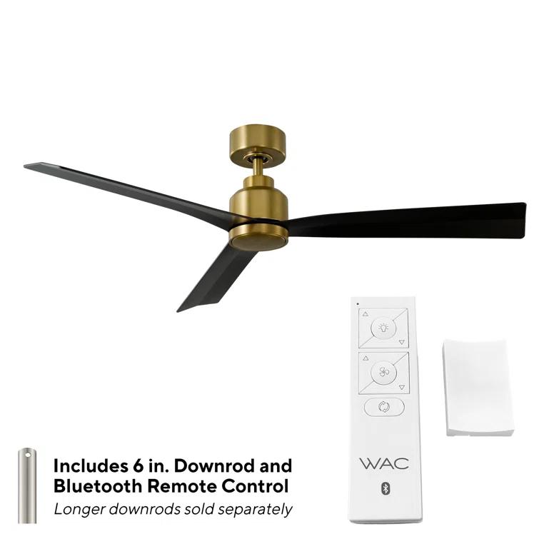52" Smart Home Compatible 3 Blade Smart Ceiling Fan with Remote