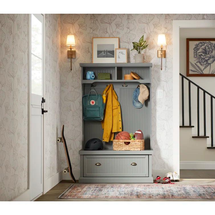 Seaside Hall Tree 40'' Wide with Bench and Shoe Storage