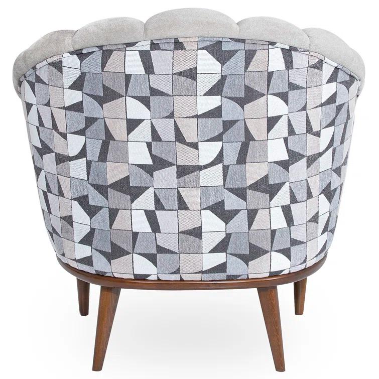 Balboa Chenille Accent Chair - Gray/Warm Walnut