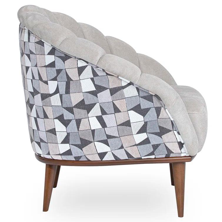 Balboa Chenille Accent Chair - Gray/Warm Walnut