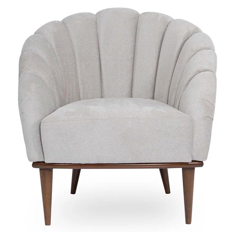 Balboa Chenille Accent Chair - Gray/Warm Walnut