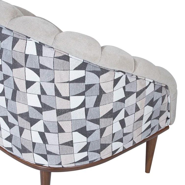 Balboa Chenille Accent Chair - Gray/Warm Walnut