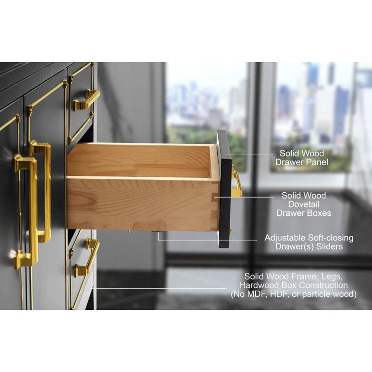 Aspen 48'' Single Bathroom Vanity with Carrara Marble Top