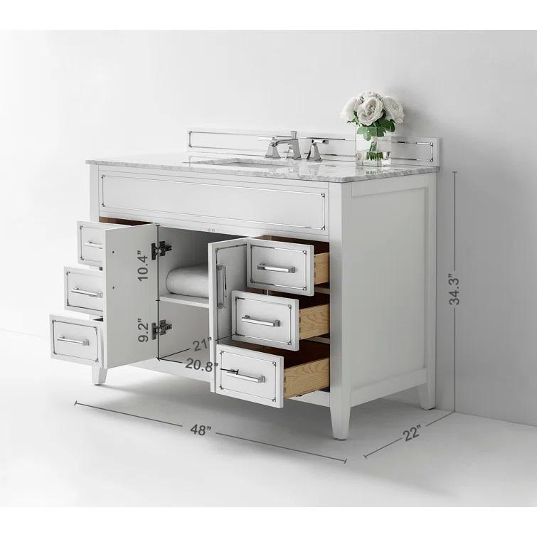 Aspen 48'' Single Bathroom Vanity with Marble Top
