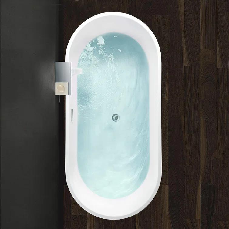 Iris 59" x 30" Freestanding Soaking Acrylic Bathtub
