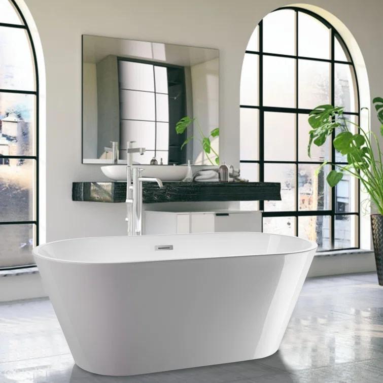 54'' x 29'' Freestanding Soaking Acrylic Bathtub