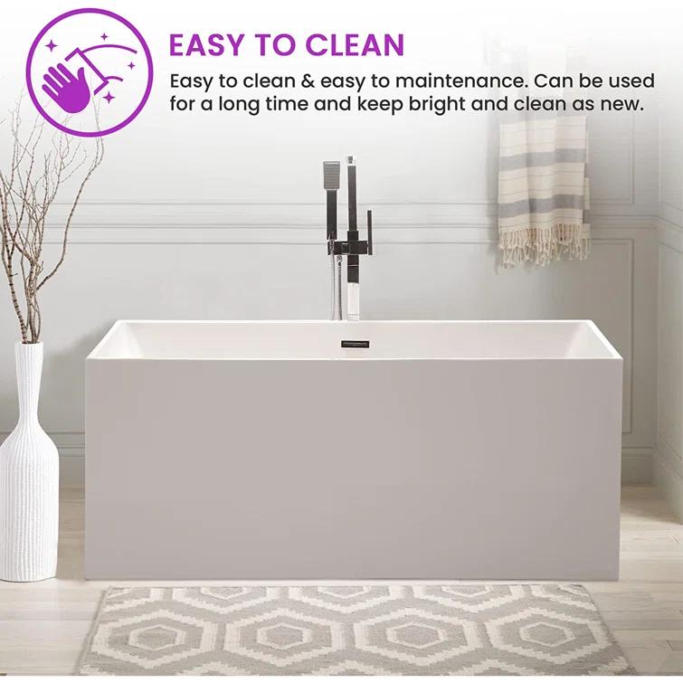67" x 32" Freestanding Soaking Acrylic Bathtub
