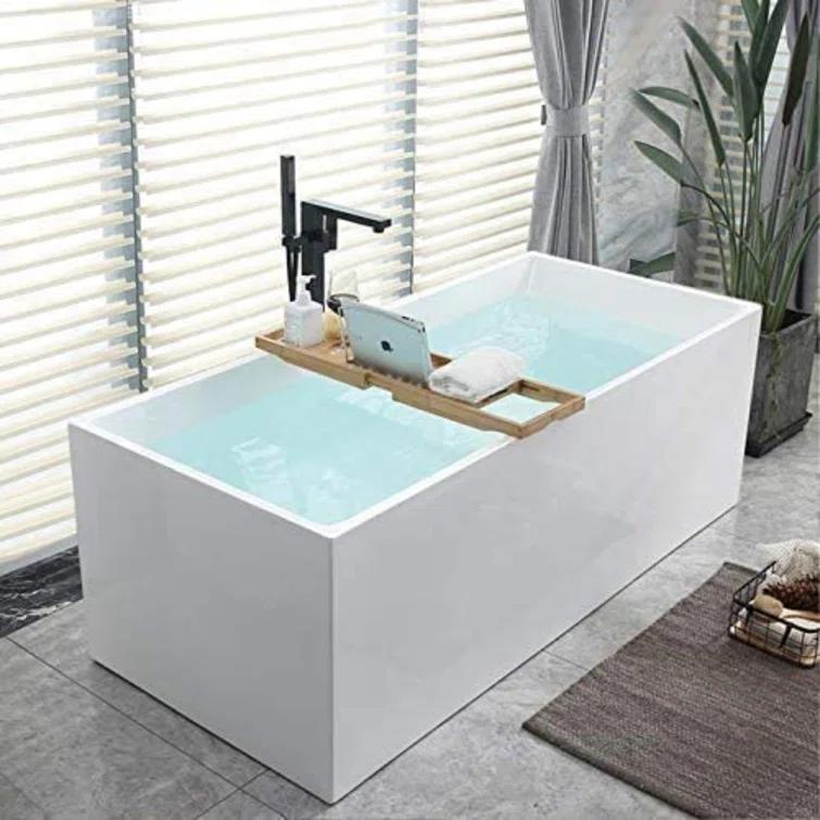 67" x 32" Freestanding Soaking Acrylic Bathtub