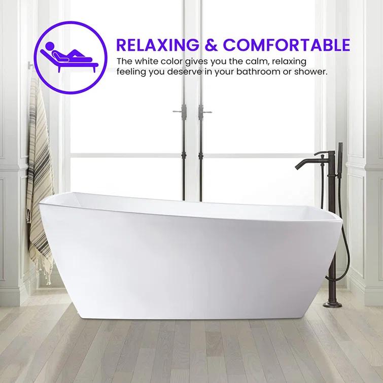 Vanity Art 67" X 31" Acrylic Freestanding Bathtub