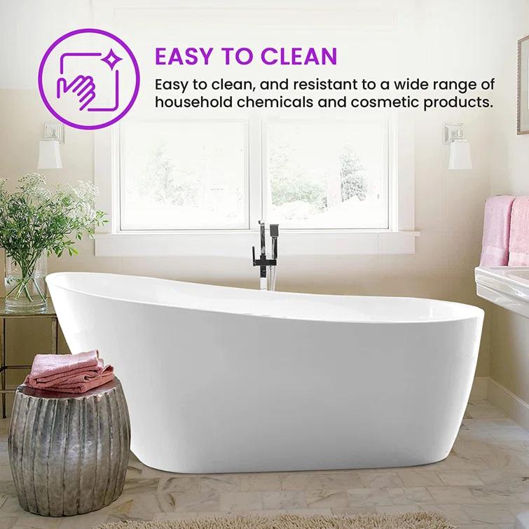 Cora 67" x 32" Freestanding Acrylic Bathtub