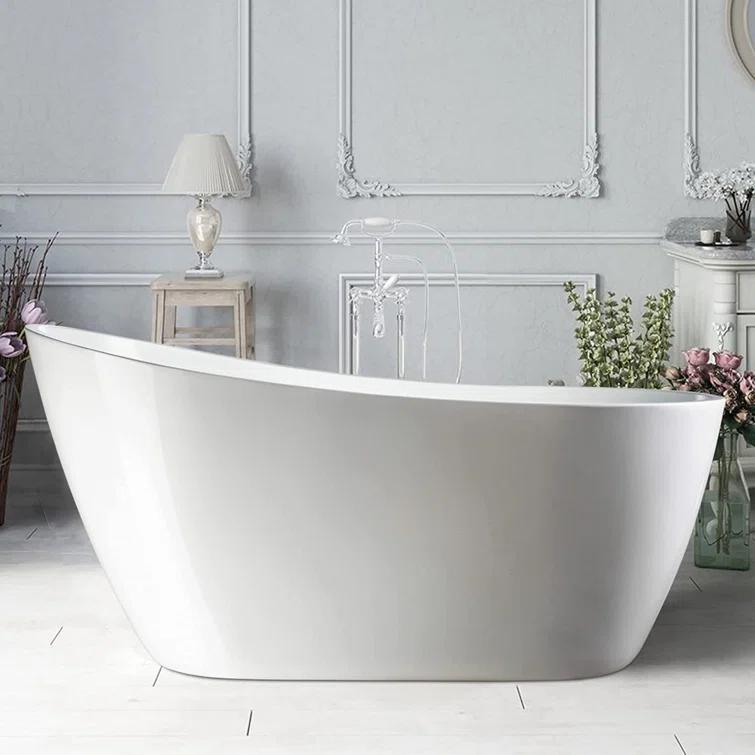 Maya 55" x 28" Freestanding Soaking Acrylic Bathtub