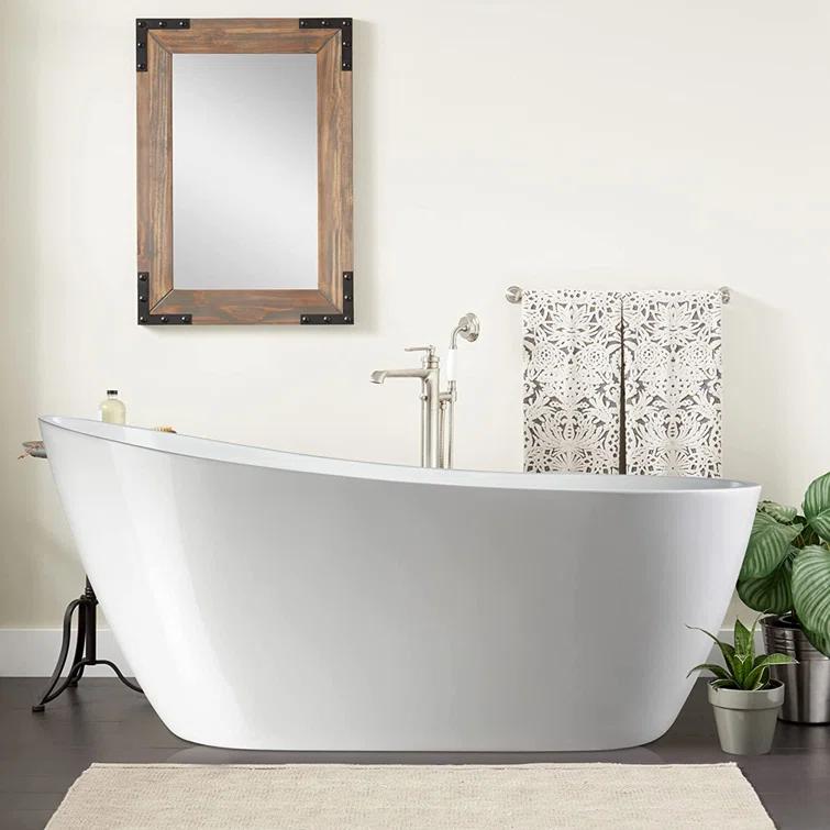 Maya 55" x 28" Freestanding Soaking Acrylic Bathtub