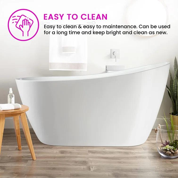 Maya 55" x 28" Freestanding Soaking Acrylic Bathtub