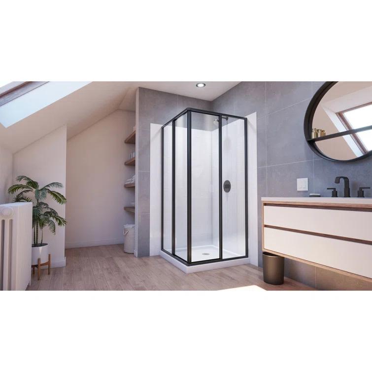 Cornerview 36 X 36 X 78 Framed Rectangle Sliding Shower Kit