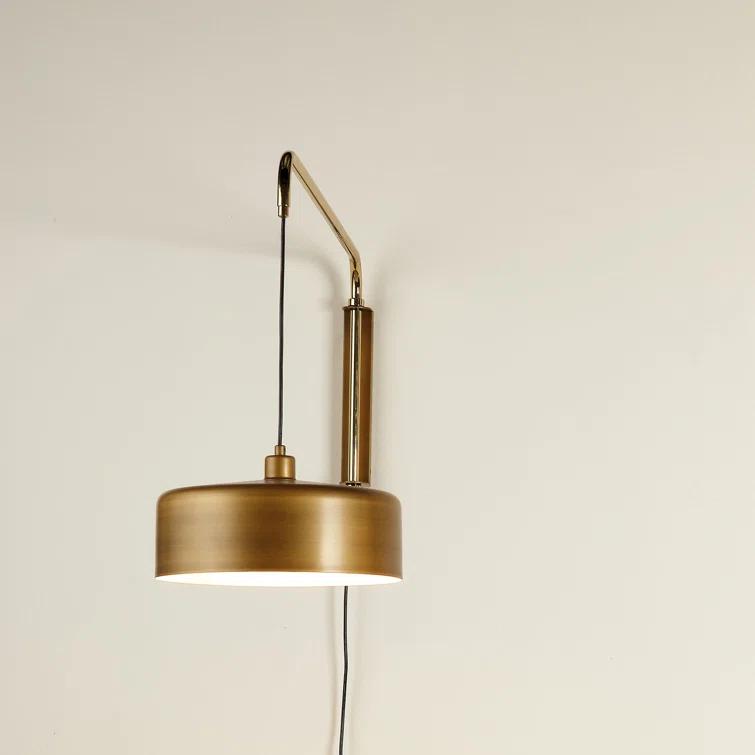 Jamie Young Company Jeno Solid Brass Plug-in Swing Arm Sconce