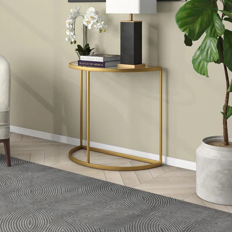 Rushna 32'' Glass Top Console Table