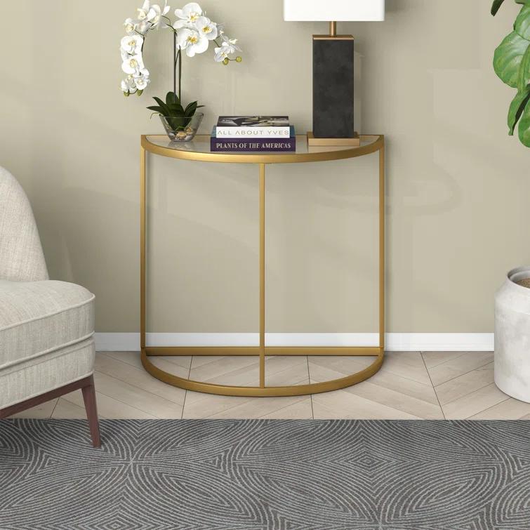 Rushna 32'' Glass Top Console Table