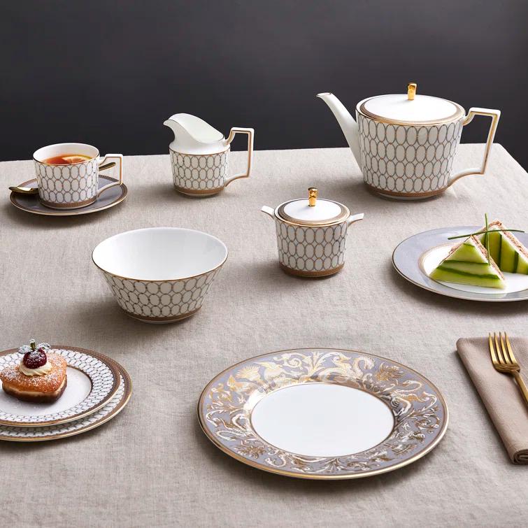 Wedgwood Renaissance Grey Teacup & Saucer, 6.8 oz, Multi