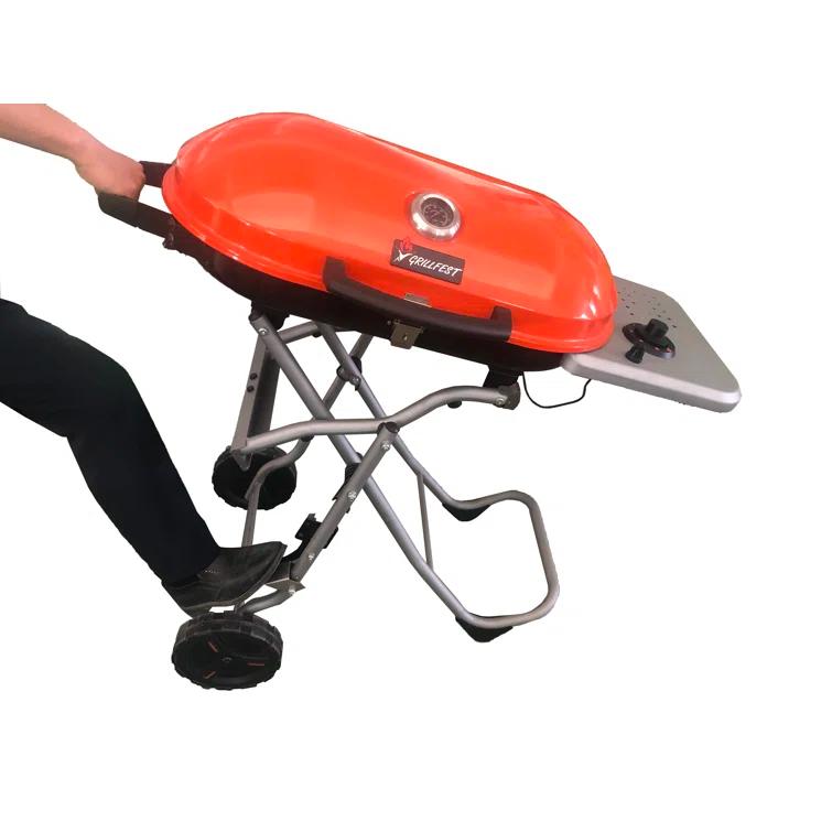 GrillFest Grillfest Folding Gas Grill Single Burner Portable Liquid Propane Gas Grill