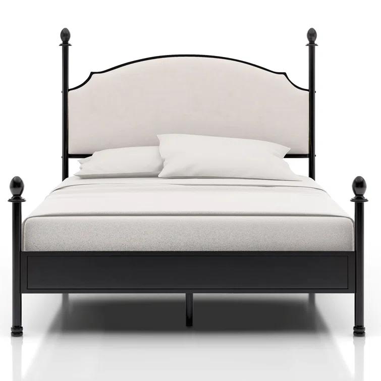 Blakesburg Upholstered Metal Four Poster Bed