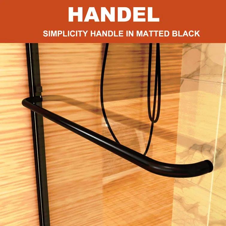 60" W X 70" H Semi- Frameless Double Sliding Bathroom Shower Door With Clear Glass