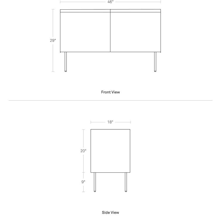 Clad 46'' Solid Wood Sideboard