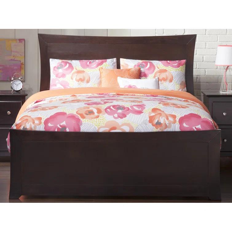 Metro Low Profile Solid Wood Platform Bed with Matching Footboard