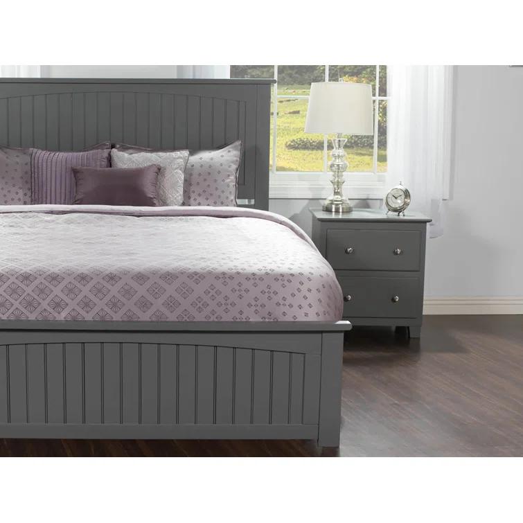 Nantucket Low Profile Solid Wood Platform Bed with Matching Footboard
