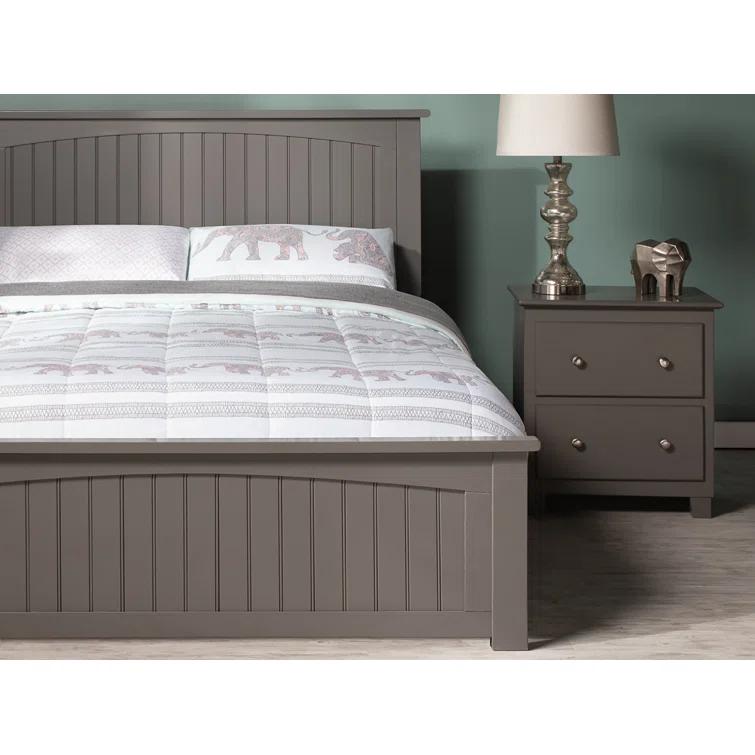 Nantucket Low Profile Solid Wood Platform Bed with Matching Footboard
