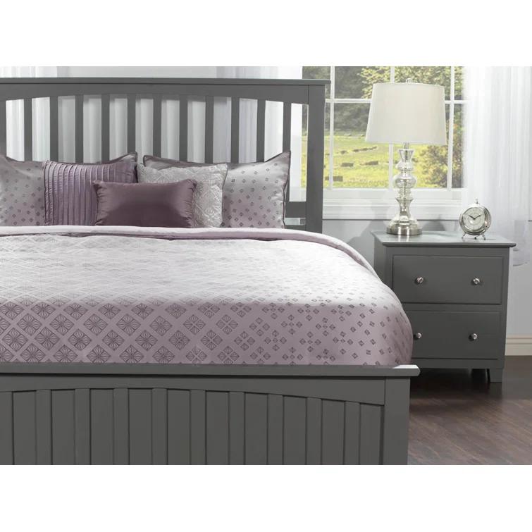 Mission Low Profile Solid Wood Platform Bed with Matching Footboard