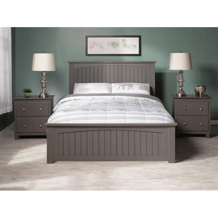 Nantucket Low Profile Solid Wood Platform Bed with Matching Footboard