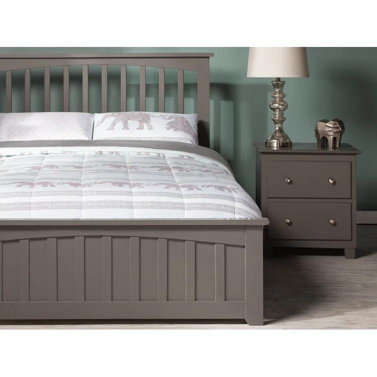 Mission Low Profile Solid Wood Platform Bed with Matching Footboard