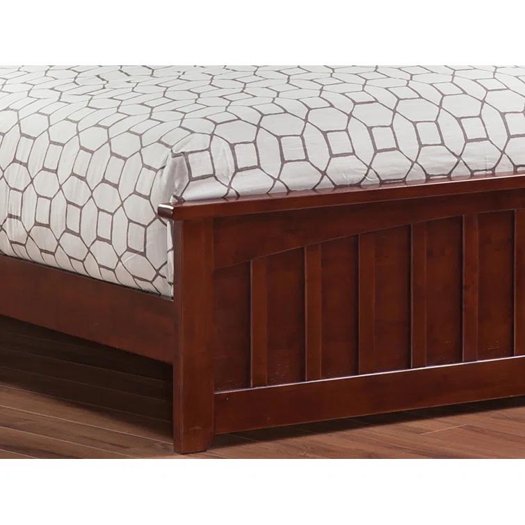 Mission Low Profile Solid Wood Platform Bed with Matching Footboard