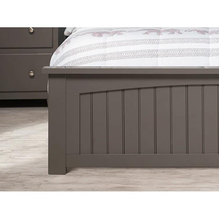 Nantucket Low Profile Solid Wood Platform Bed with Matching Footboard