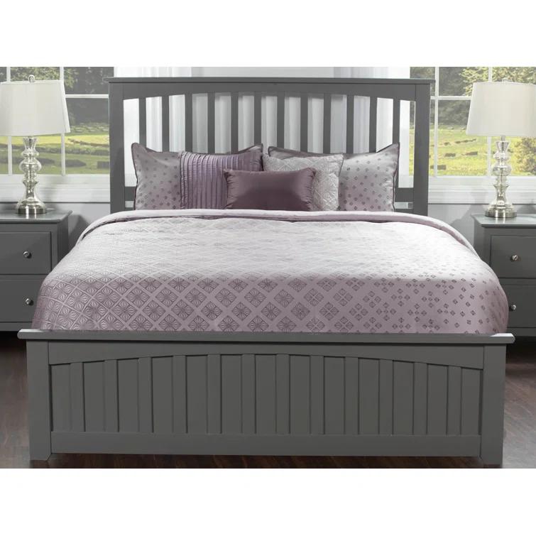 Mission Low Profile Solid Wood Platform Bed with Matching Footboard