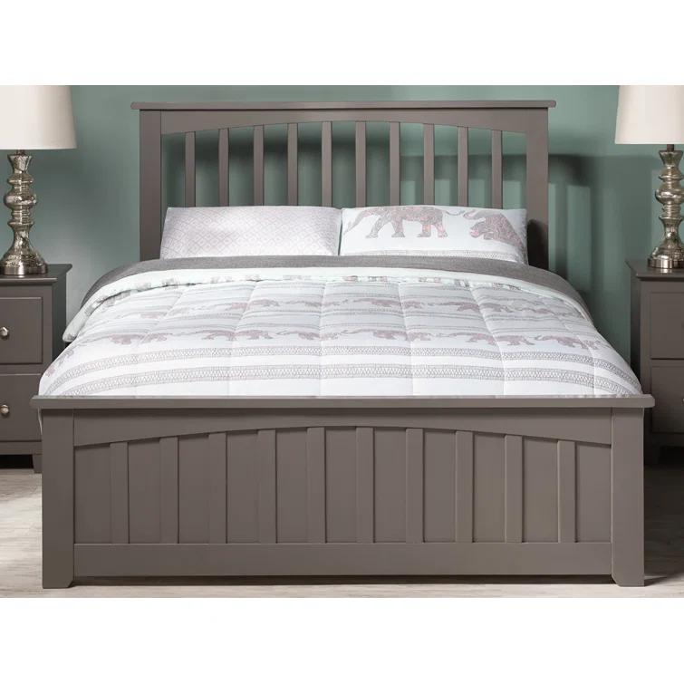Mission Low Profile Solid Wood Platform Bed with Matching Footboard