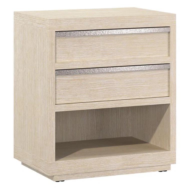 Solaria 2 - Drawer Solid Wood Nightstand in Dune