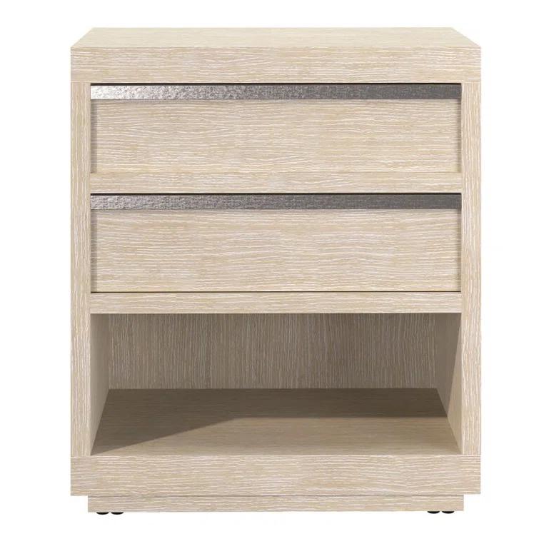 Solaria 2 - Drawer Solid Wood Nightstand in Dune