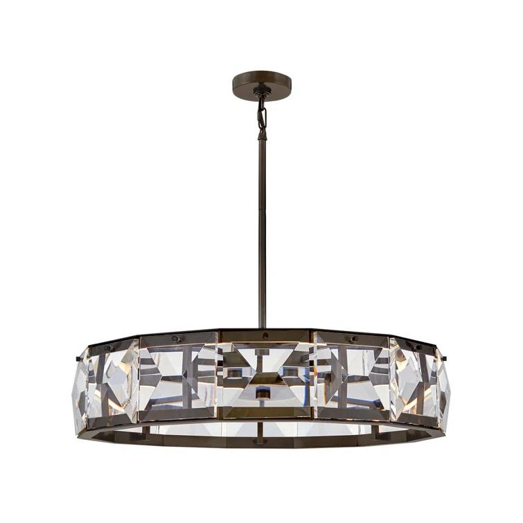 Jolie Integrated LED Drum Chandelier w/ Crystal Accents