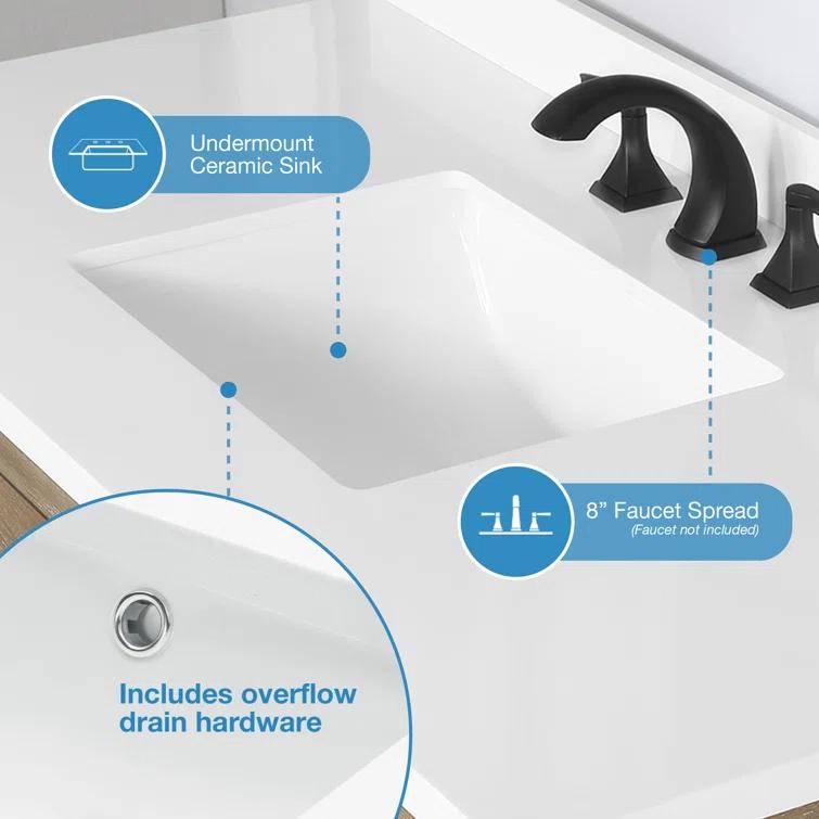 OVE Decors Bailey 48" Single Bathroom Vanity with Premium Countertop