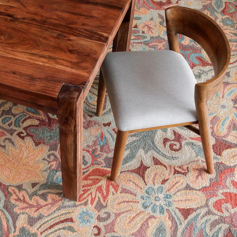 Florals Floral Tapestry Handmade Hand Tufted Wool Spice Rug