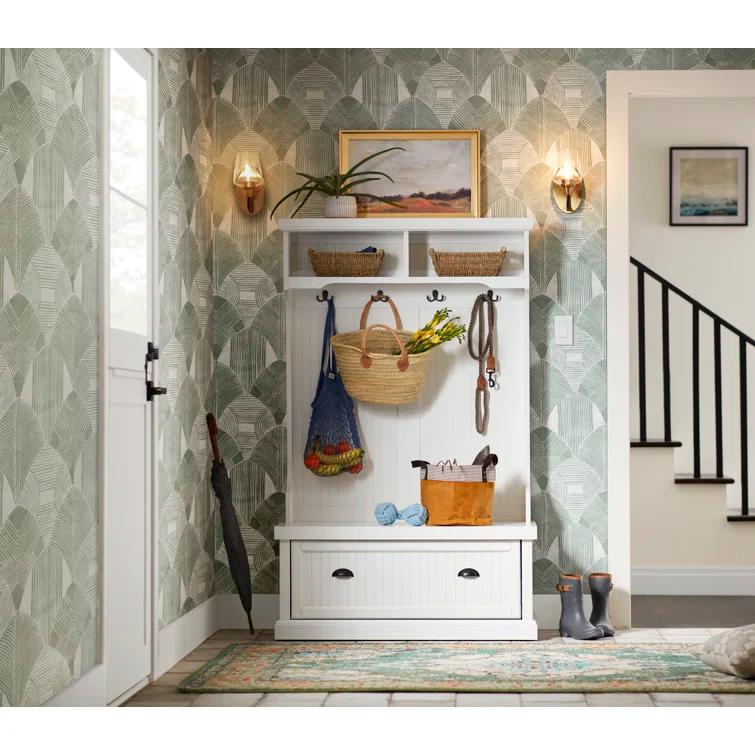 Seaside Hall Tree 40'' Wide with Bench and Shoe Storage